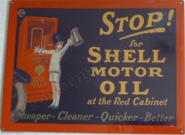 wandplaat shell, stop! for motor oil 30-40 cm