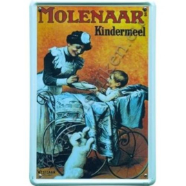 Metalen reclamebord Molenaar`s kindermeel 30-40 cm