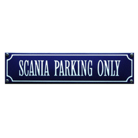 emaille straatnaambord scania parking only
