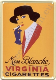 metalen reclamebord miss blanche sigaretten 20-30 cm