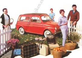 metal card Fiat 500 stationwagen 15x21 cm