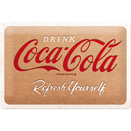 metalen reclamebord Coca Cola Cardboard 20x30 cm