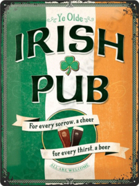 metalen wandbord irish pub 30-40 cm