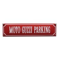 emaille straatnaambord moto guzzi parking / rood-wit