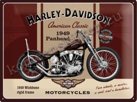 metalen wandplaat harley davidson panhead 30x40 cm