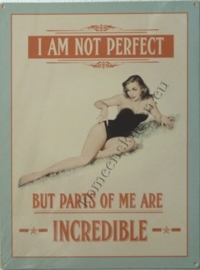 metalen wandplaat i am not perfect 30-40 cm