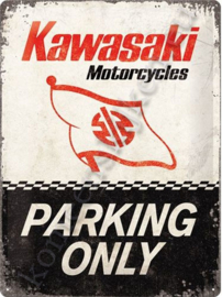 metalen wandplaat Kawasaki parking only 30-40 cm