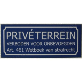 sticker privéterrein / verboden voor onbevoegden groot