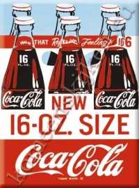 metalen ansichtkaart Coca Cola new 16 oz size 15-21 cm