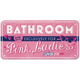 hanging sign Bathroom pink ladies 10x20 cm