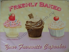 metalen wandplaat your favorite cupcakes 30x40 cm