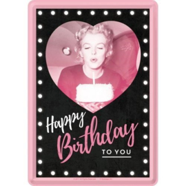 Metal Card Marilyn Monroe Birthday 10 x 14 cm