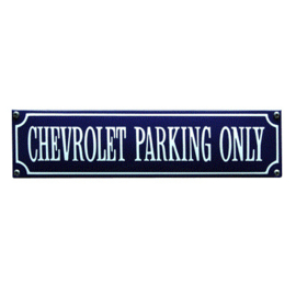 emaille straatnaambord chevrolet parking only