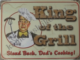 metalen reclameplaat king of the grill 30-40 cm