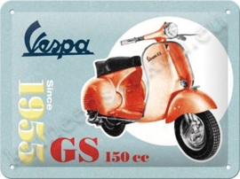 blikken wandbord Vespa GS 150 cc 15x20 cm