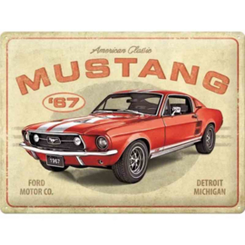 Metalen wandplaat Ford Mustang 1967 30x40 cm