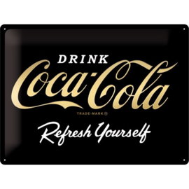 metalen reclamebord Coca Cola black edition 30x40 cm