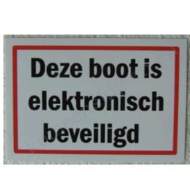 sticker deze boot is elektronisch beveiligd 10 cm.