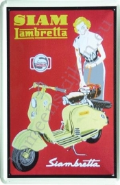 metalen reclamebord Siam lambretta / Siambretta 20-30 cm