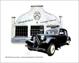 metalen reclamebord Citroen Traction Garage 20-30 cm