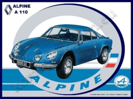 blikken wandplaat Renault Alpine A110  20-30 cm