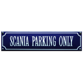 emaille straatnaambord scania parking only