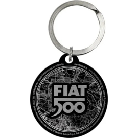 key chain round Fiat 500 Turin Italy