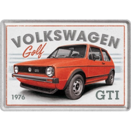 Metal Card VW Golf GTI 1976 10x14 cm