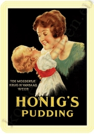 blikken reclame honig`s pudding 20-30 cm