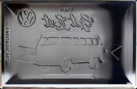 metalen reclamebord xxl Volkswagen samba T1, let's get lost 40-60 cm