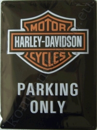 wandplaat harley davidson parking only 30-40 cm