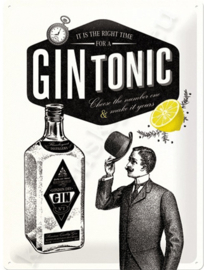metalen wandbord gin tonic 30-40 cm