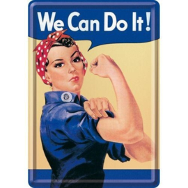 metalen ansichtkaart we can do it 10 x 14 cm