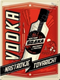 metalen reclamebord vodka 30-40 cm..