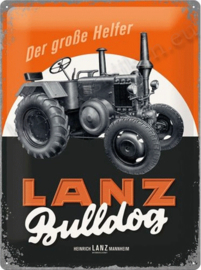 metalen reclamebord lanz bulldog oranje 30-40 cm
