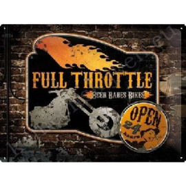 metalen wandbord Full throttle 30x40 cm