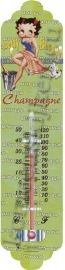 metalen thermometer Betty Boop groen