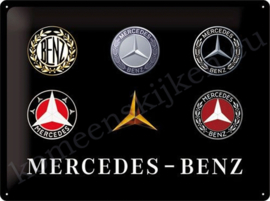blikken reclamebord mercedes benz logo's evolution 30-40 cm