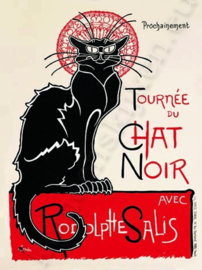 metalen wandbord le chat noir 30-40 cm