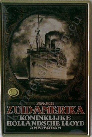 reclamebord hollandsche lloyd / zuid america 20-30 cm