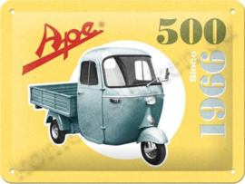 metalen reclamebord Vespa Ape 500 15-20 cm