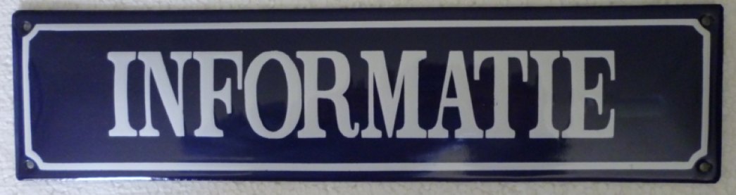 emaille straatnaambord  informatie 33-8 cm