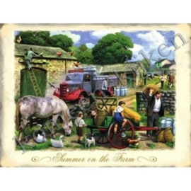 metalen wandplaat summer on the farm 30-40 cm