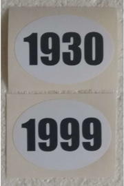 ovale jaartal / bouwjaarsticker