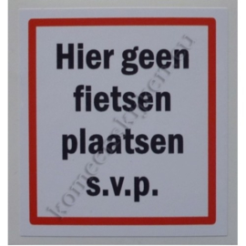 sticker hier geen fietsen plaatsen svp 6 cm