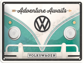 Metalen bord Volkswagen T1 adventure awaits 15-20 cm