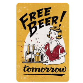metalen wandbord free beer 20-30 cm
