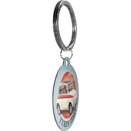 key chain round Fiat 500 Turin Italy