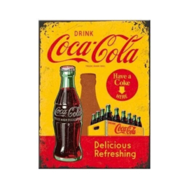 Magneet Coca Cola In bottles yellow