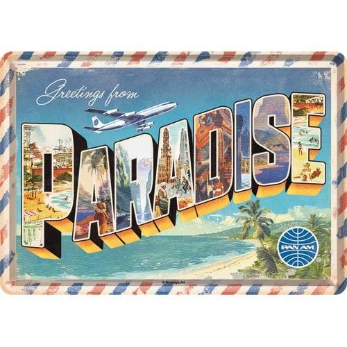 Metal card Pan Am paradise 10x14 cm